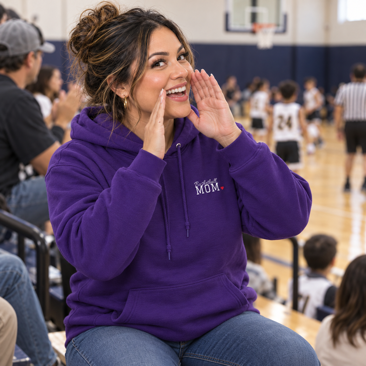 Personalized Basketball Family Jersey Hoodie - Proud Today. Proud Always. | Mom, Dad, Nana, Coach & More | Custom Team Name, Number & Player Name | Gildan Hoodie