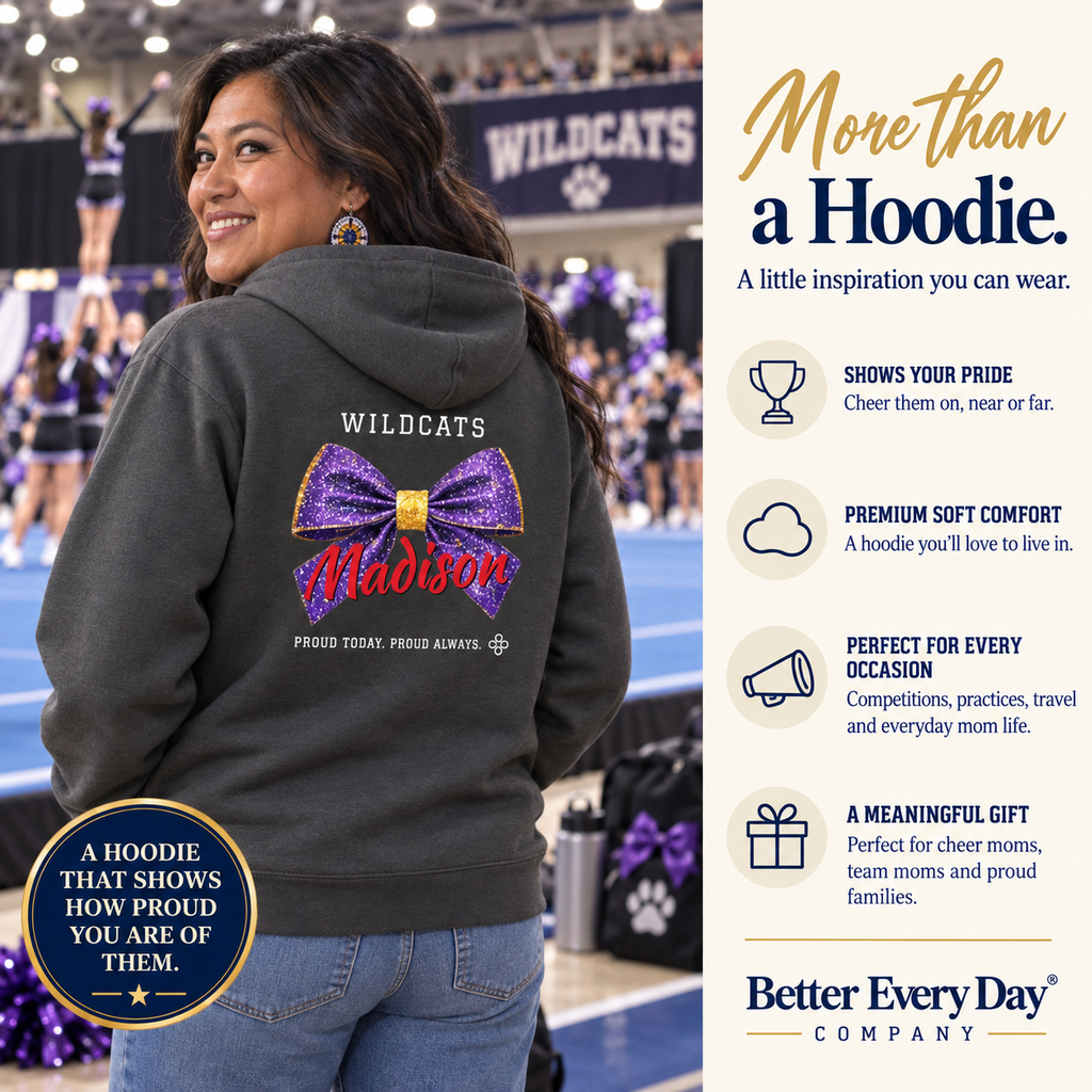 Personalized Cheer Mom jersey hoodie with custom team name, number and player name