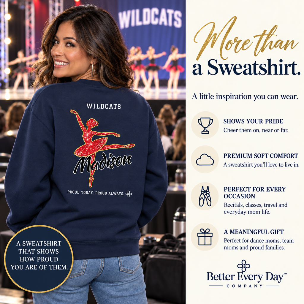 Personalized Dance Mom jersey sweatshirt with custom team name, number and player name