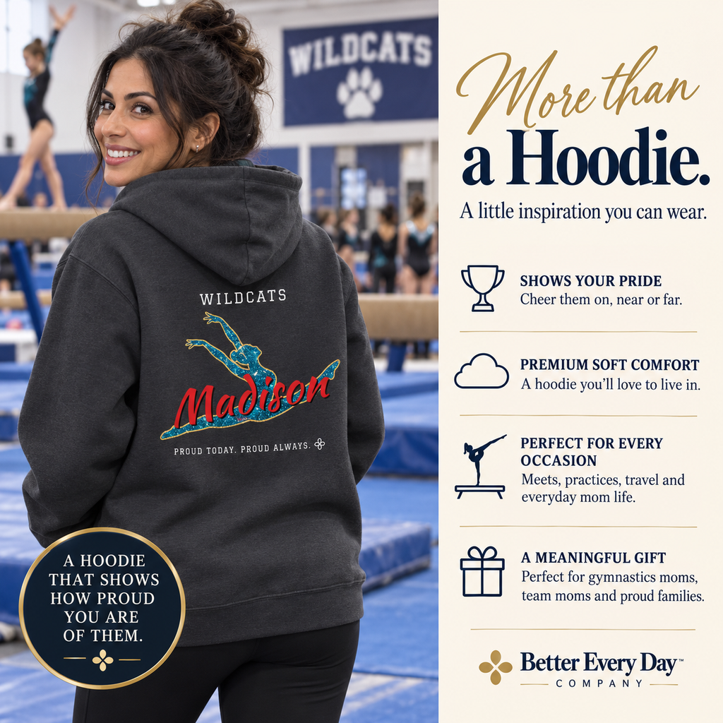 Personalized Gymnastics Mom jersey hoodie with custom team name, number and player name