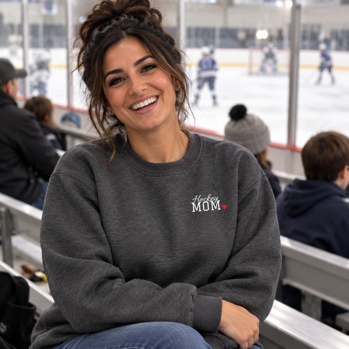 Personalized Hockey Family Jersey Sweatshirt - Proud Today. Proud Always. | Mom, Dad, Nana, Coach & More | Custom Team Name, Number & Player Name | Gildan Crewneck
