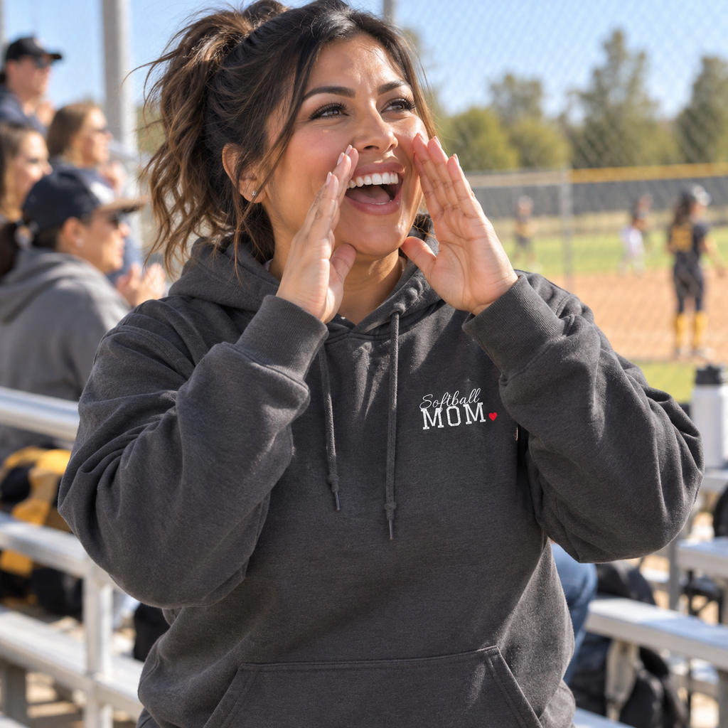 Personalized Softball Family Jersey Hoodie - Proud Today. Proud Always. | Mom, Dad, Nana, Coach & More | Custom Team Name, Number & Player Name | Gildan Hoodie