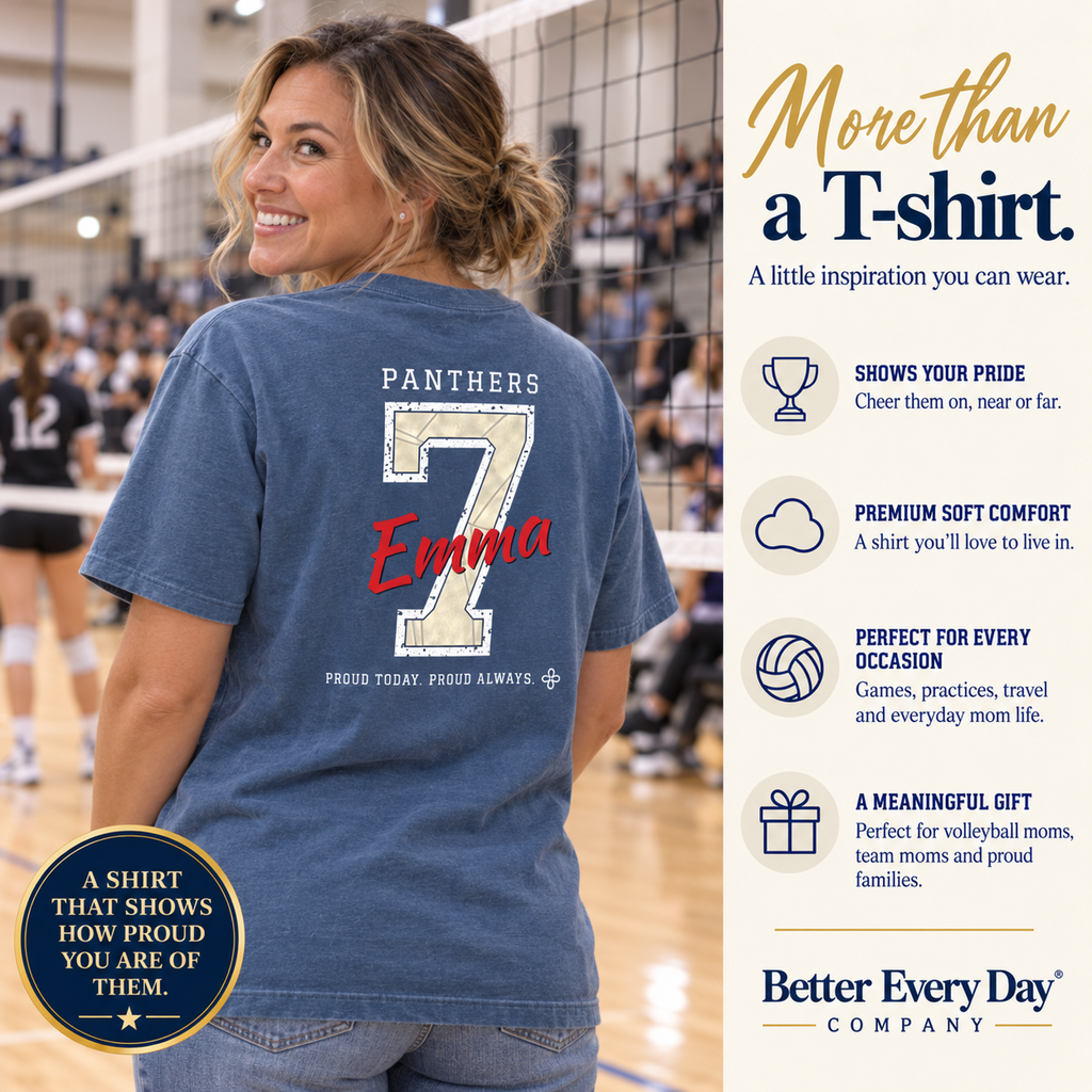 Personalized Volleyball Family Jersey Shirt - Proud Today. Proud Always. | Mom, Dad, Nana, Coach & More | Custom Team Name, Number & Player Name | Comfort Colors Tee