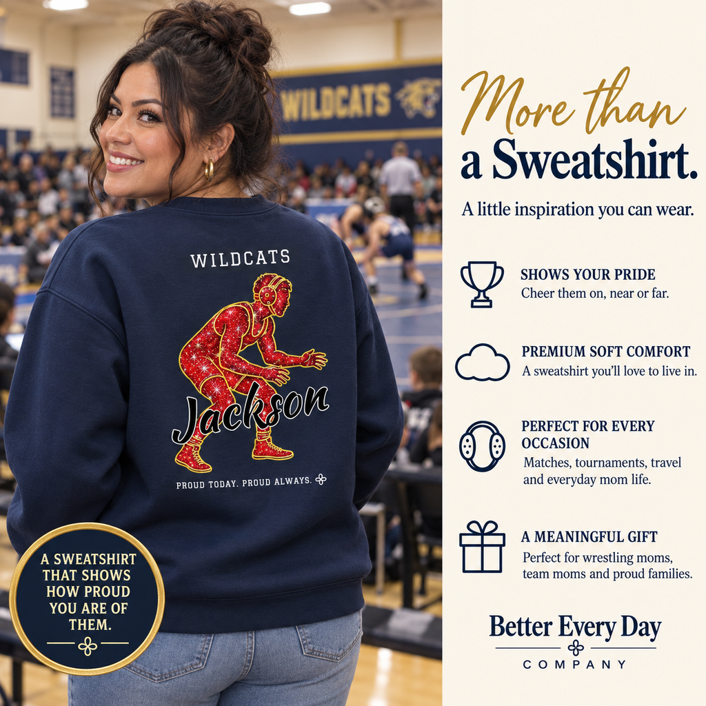 Personalized Wrestling Mom jersey sweatshirt with custom team name, number and player name