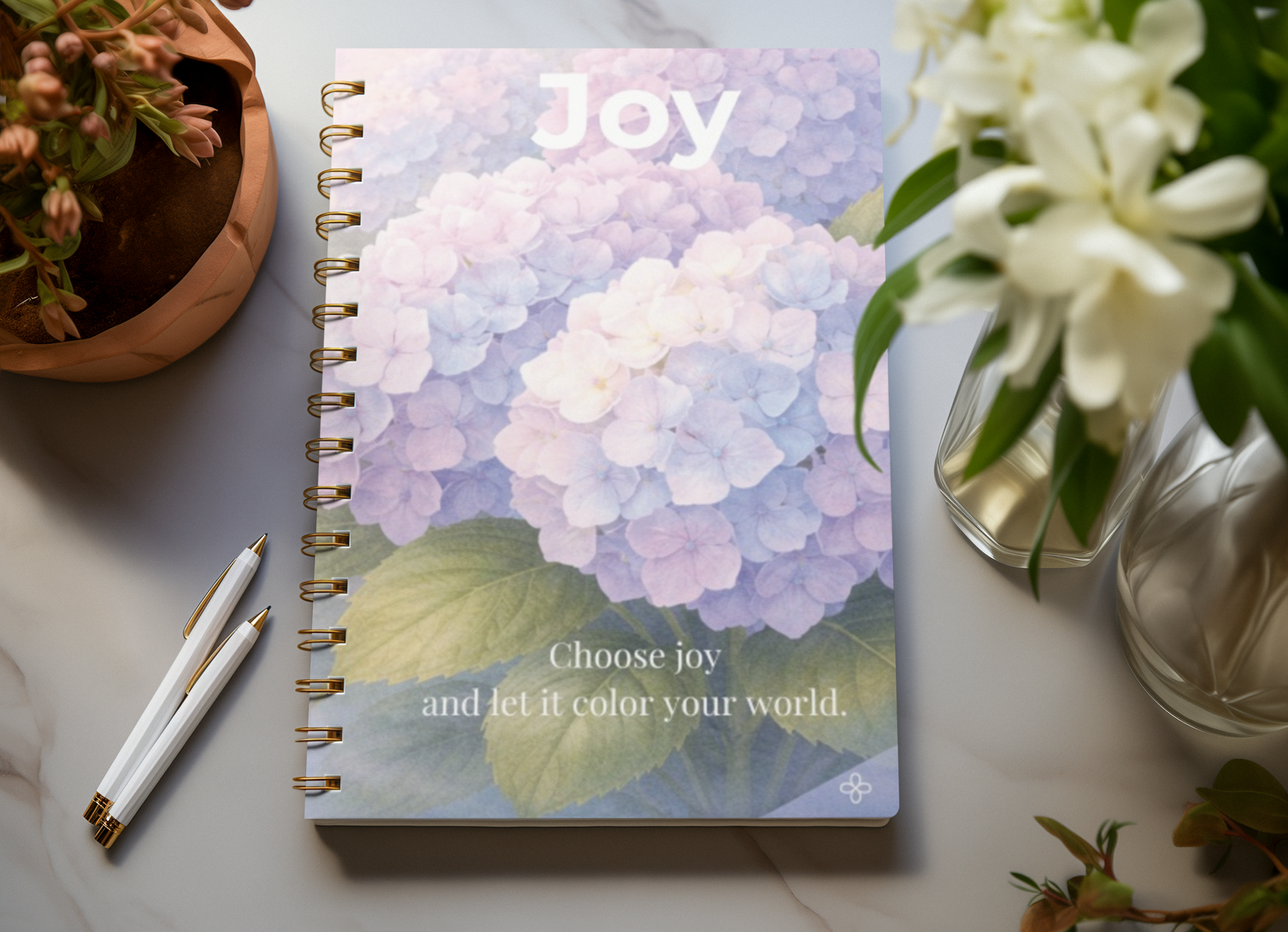 Joy, Inspirational Journal, 6"x9" College Ruled Motivational Blank Notebook, Paperback, Hardcover, Spiral Bound