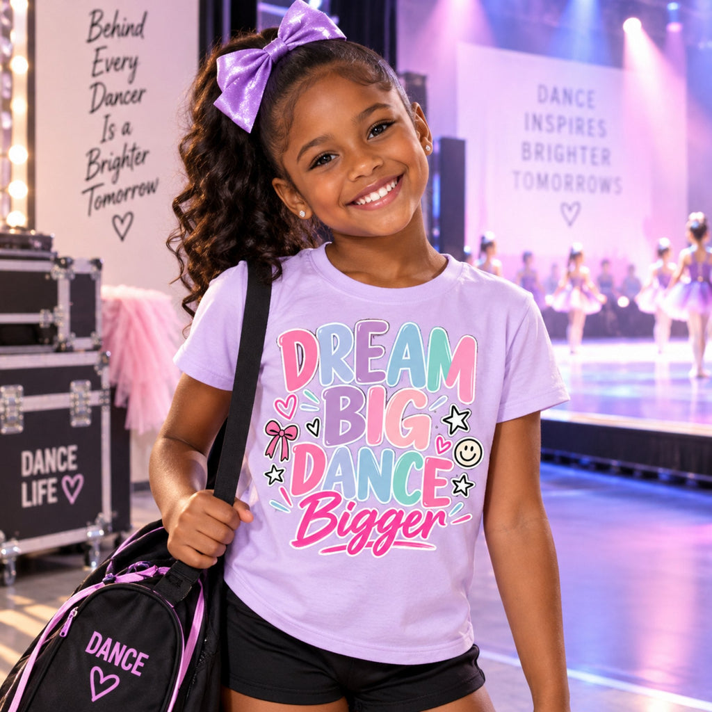 Dream Big Dance Bigger Youth T-Shirt lifestyle photo