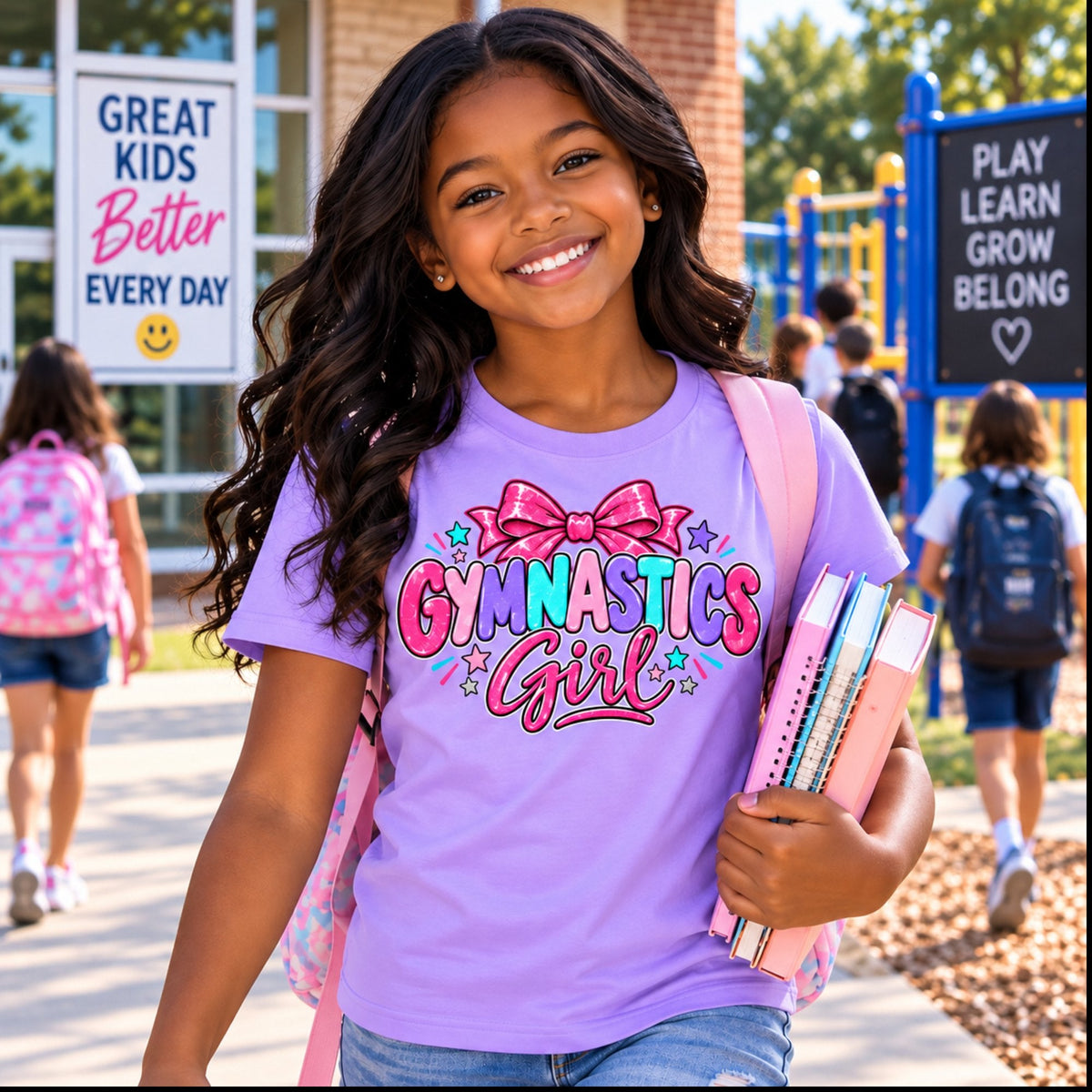 Gymnastics Girl Youth T-Shirt lifestyle photo