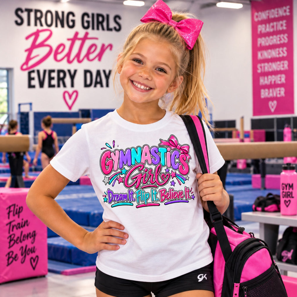 Gymnastics Girl Youth T-Shirt lifestyle photo