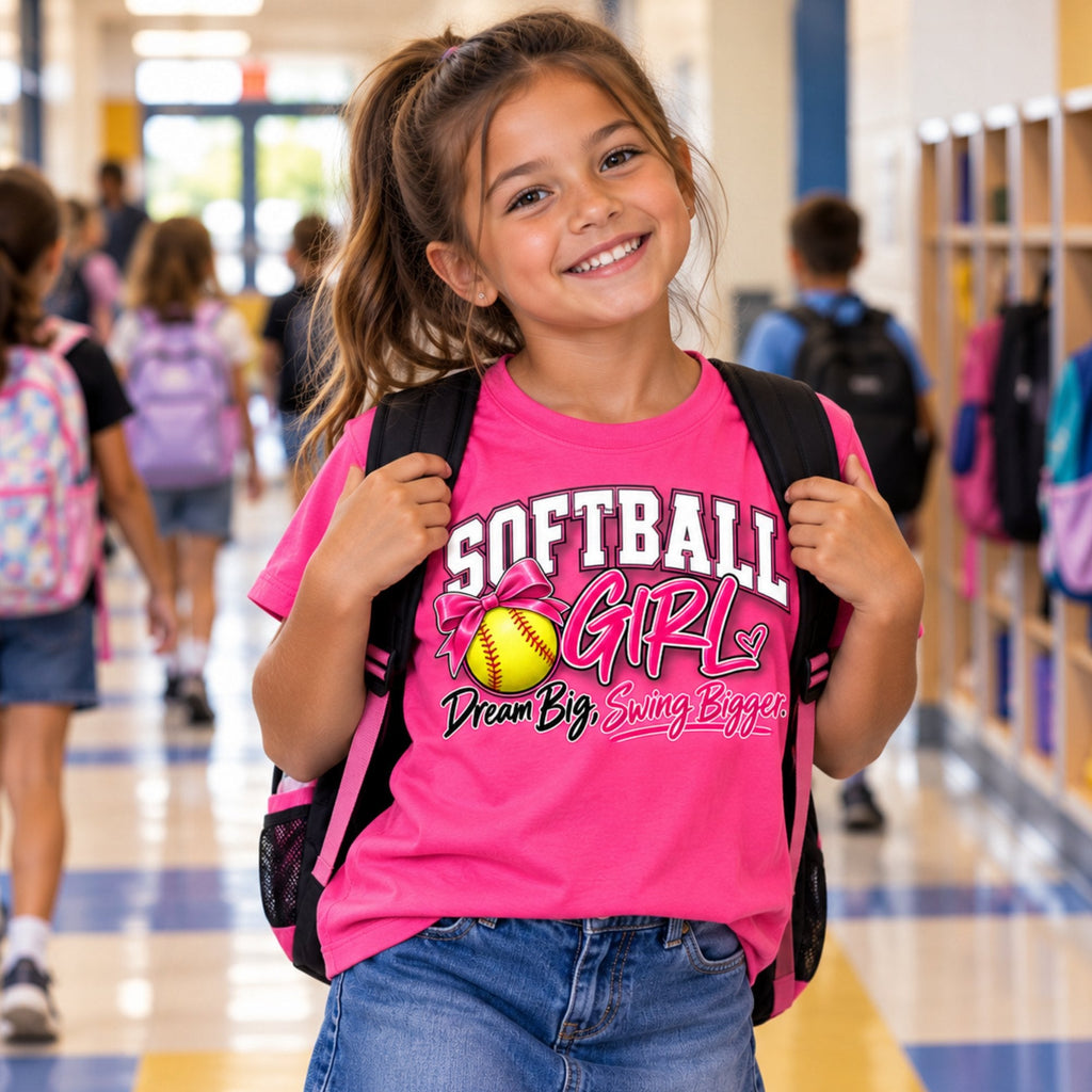 Softball Girl Youth T-Shirt lifestyle photo
