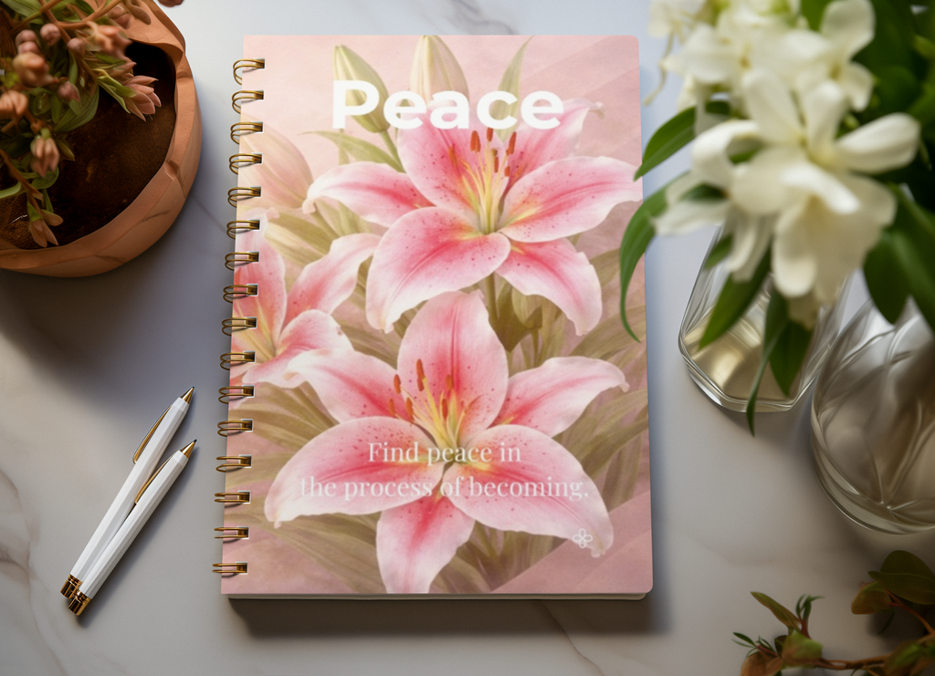 Peace, Inspirational Journal, 6"x9" College Ruled Motivational Blank Notebook, Paperback, Hardcover, Spiral Bound