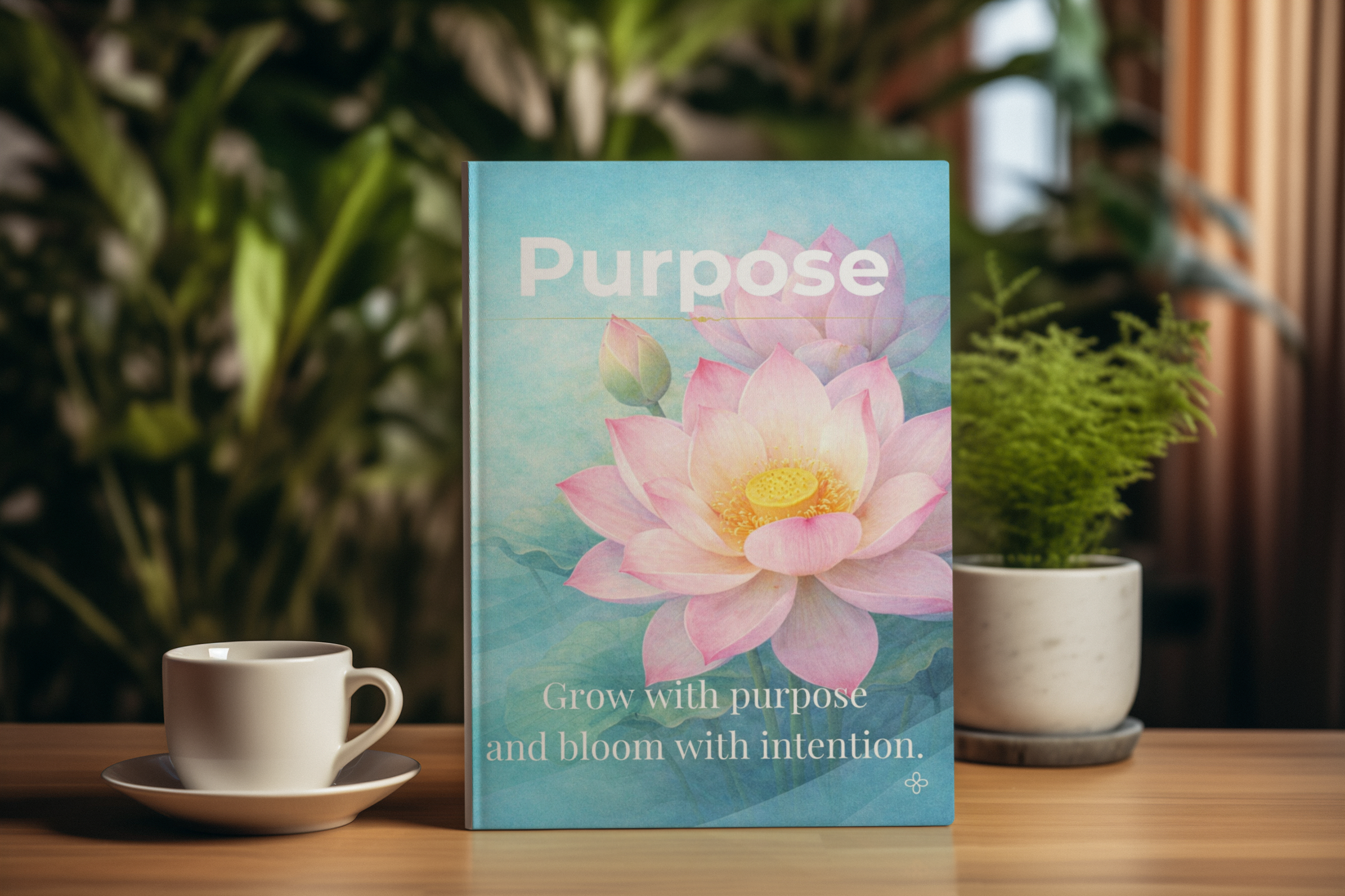 Purpose, Inspirational Journal, 6"x9" College Ruled Motivational Blank Notebook, Paperback, Hardcover and Spiral Bound