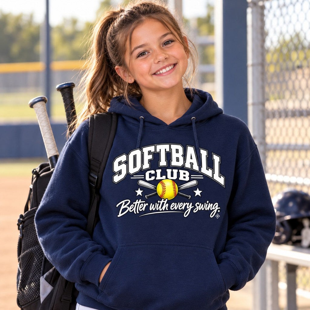 Softball Club Hoodie lifestyle photo