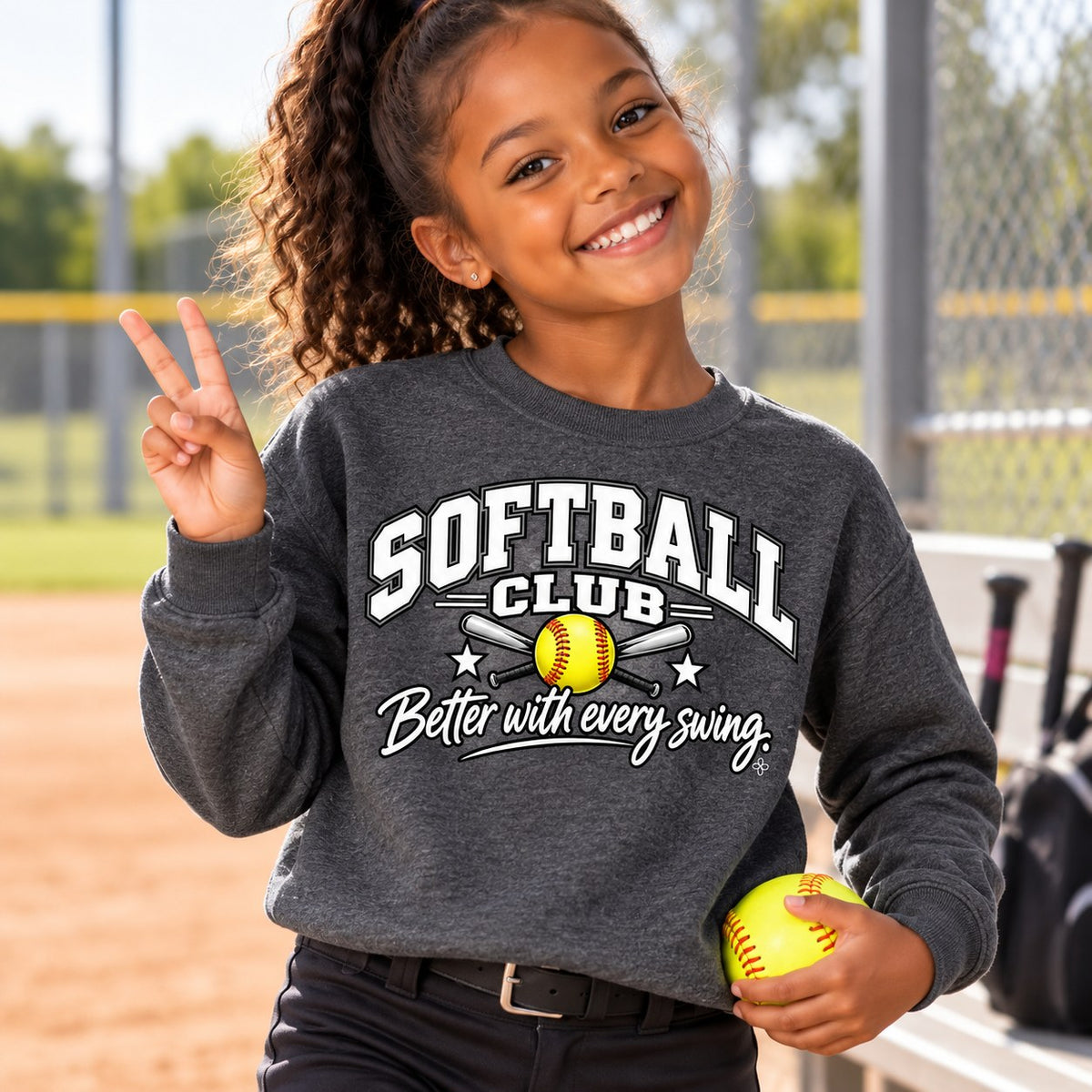 Softball Club Youth Sweatshirt lifestyle photo