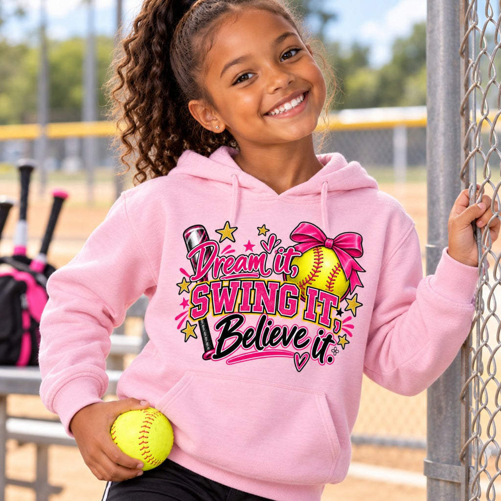 Dream It Swing It Believe It Youth Hoodie lifestyle photo