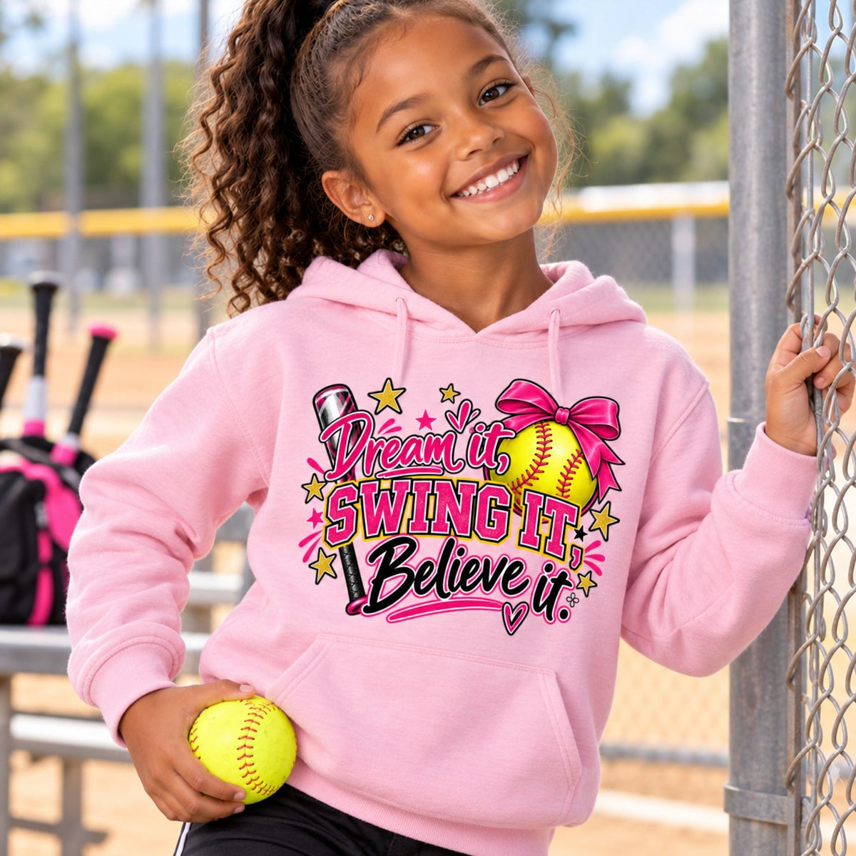 Dream It Swing It Believe It Youth Hoodie lifestyle photo