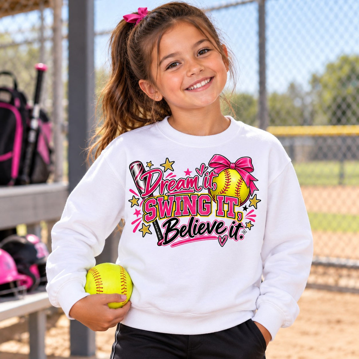 Dream It Swing It Believe It Youth Sweatshirt lifestyle photo