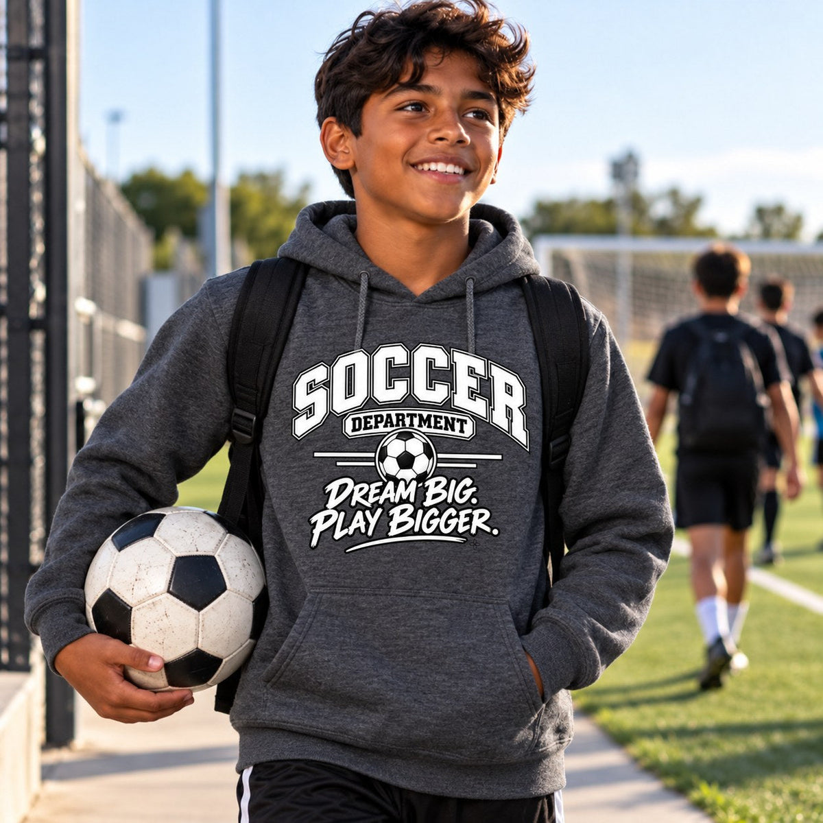 Soccer Department Youth Hoodie lifestyle photo