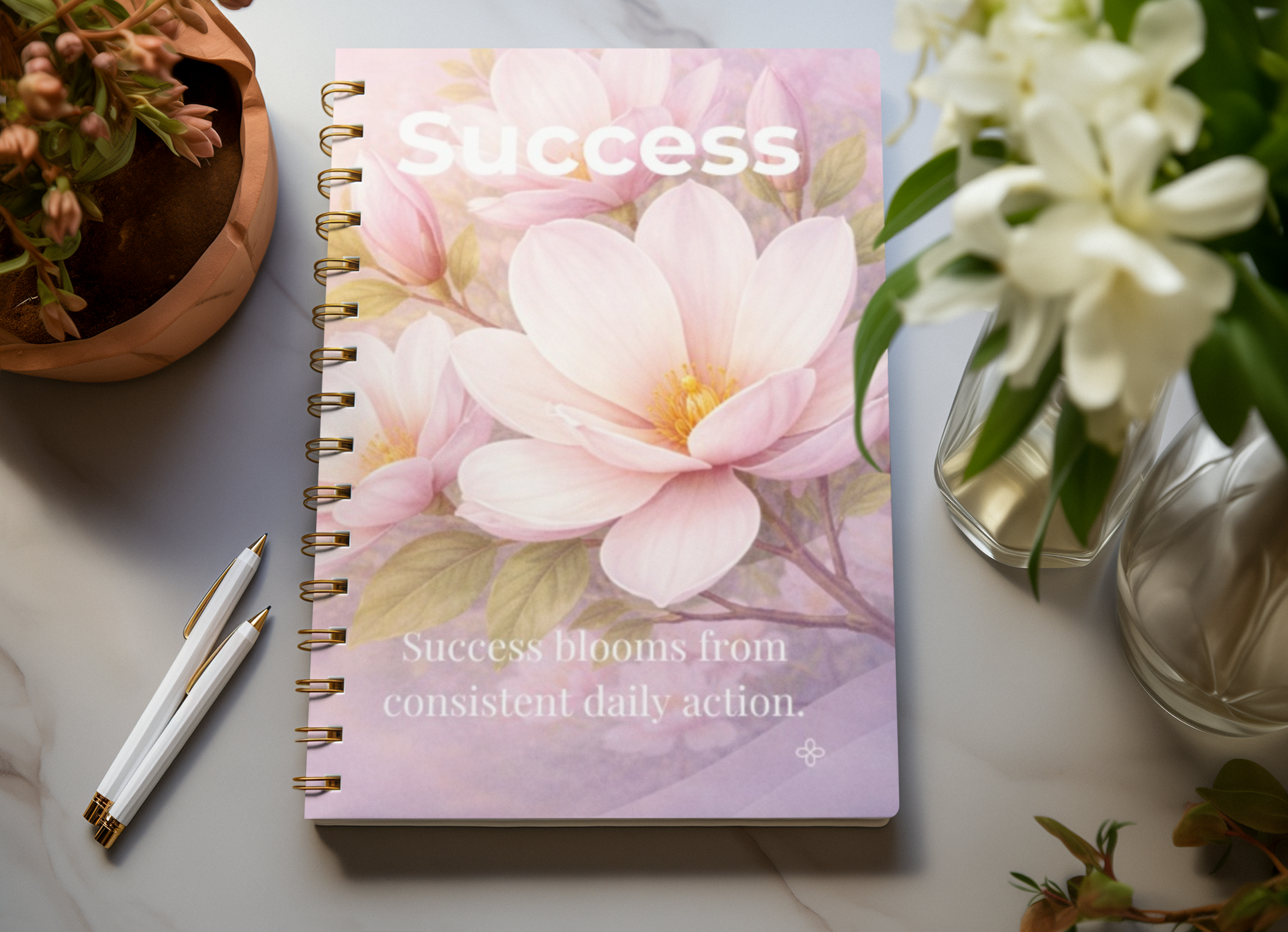Success, Inspirational Journal, 6"x9" College Ruled Motivational Blank Notebook, Paperback, Hardcover and Spiral Bound