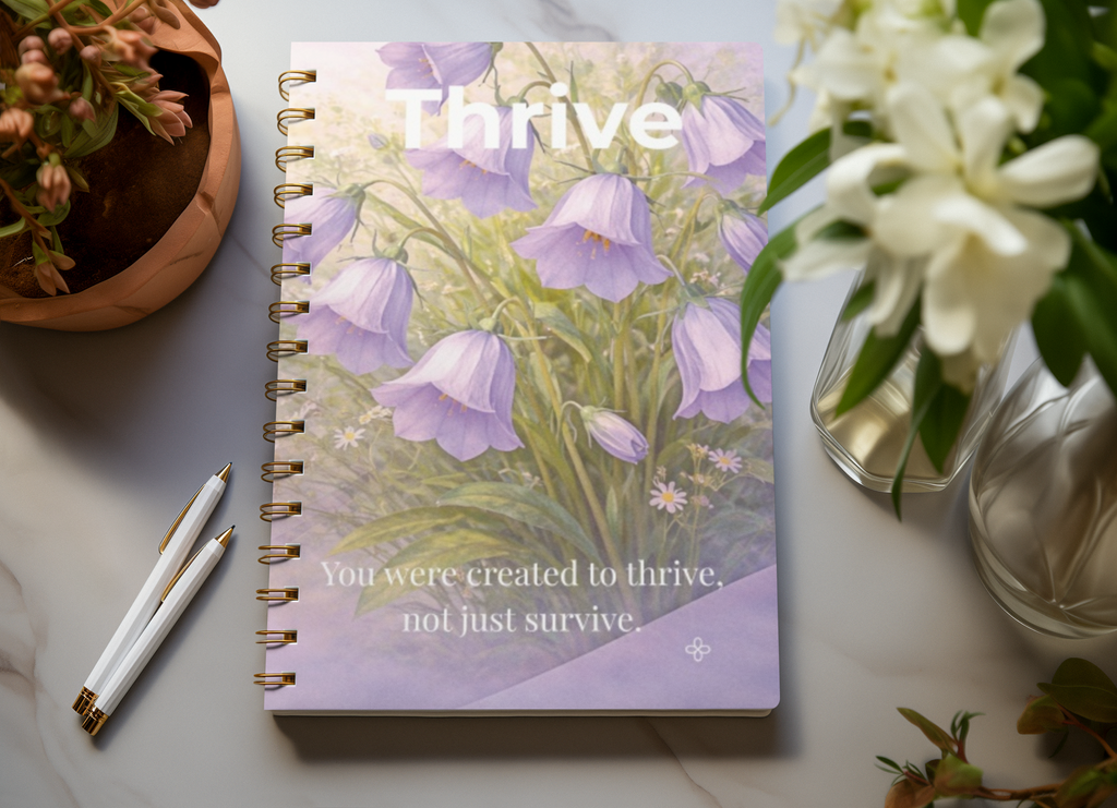 Thrive, Inspirational Journal, 6"x9" College Ruled Motivational Blank Notebook, Paperback, Hardcover and Spiral Bound