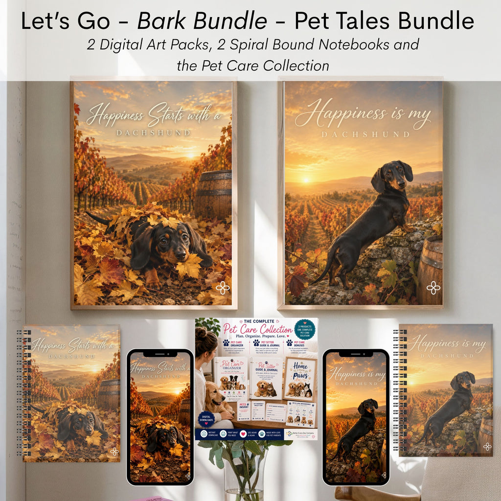 Dachshund - Bark Bundle - Let's Go Pet Tales Digital and Journal Bundle