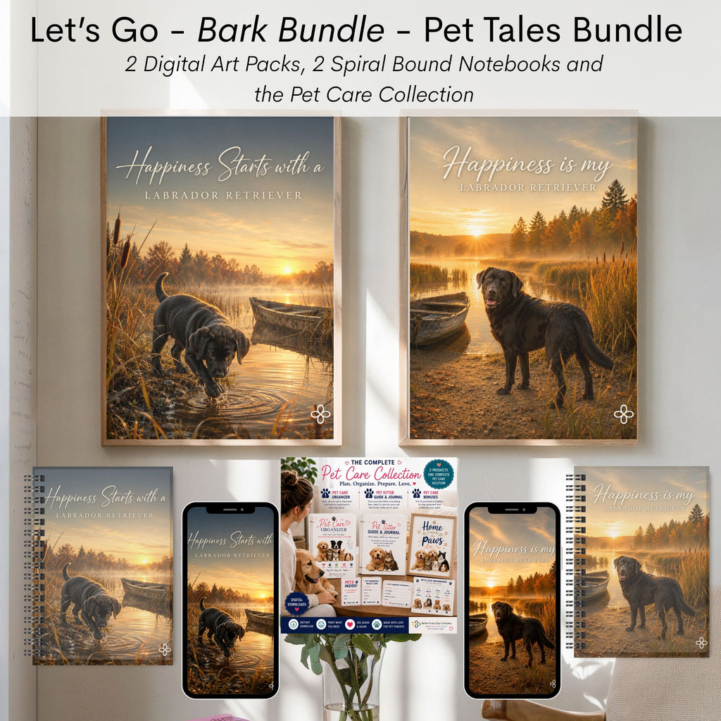 Black Labrador Retriever - Bark Bundle - Let's Go Pet Tales Digital and Journal Bundle