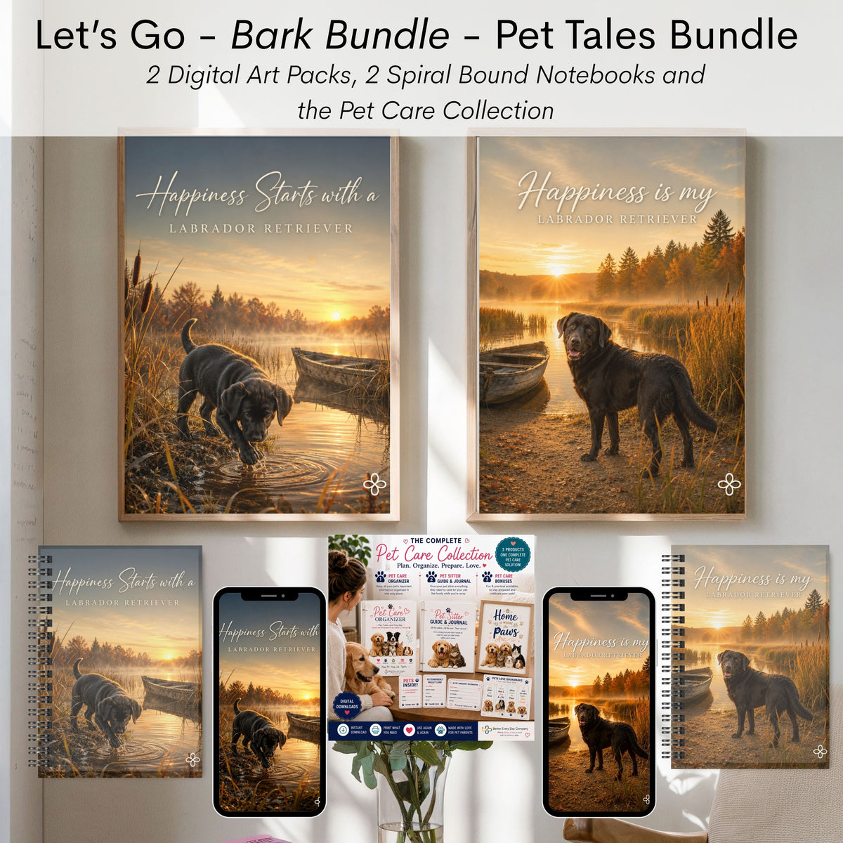 Black Labrador Retriever - Bark Bundle - Let's Go Pet Tales Digital and Journal Bundle