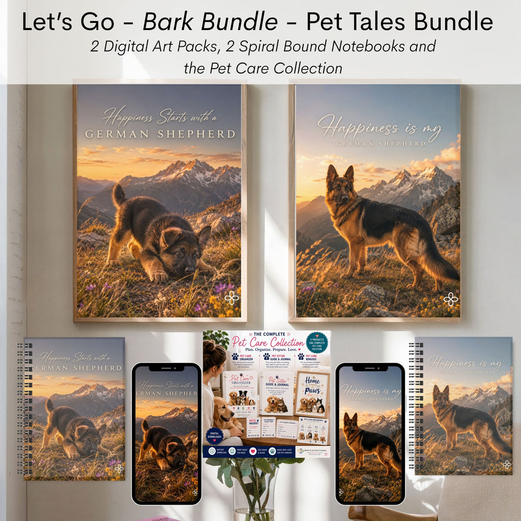German Shepherd - Bark Bundle - Let's Go Pet Tales Digital and Journal Bundle