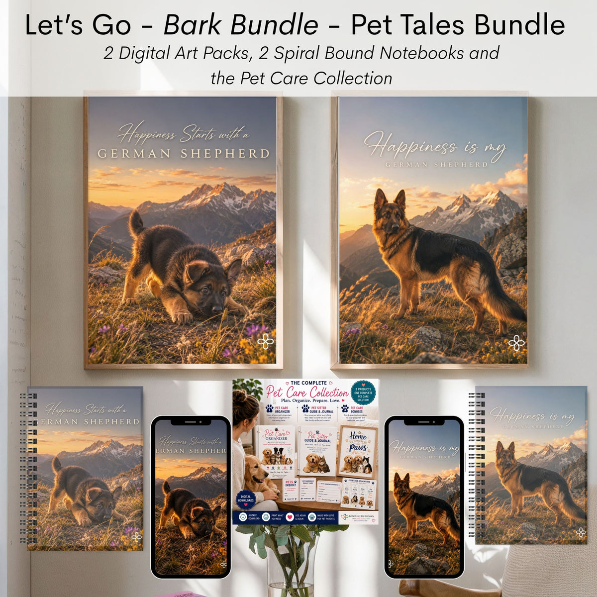German Shepherd - Bark Bundle - Let's Go Pet Tales Digital and Journal Bundle