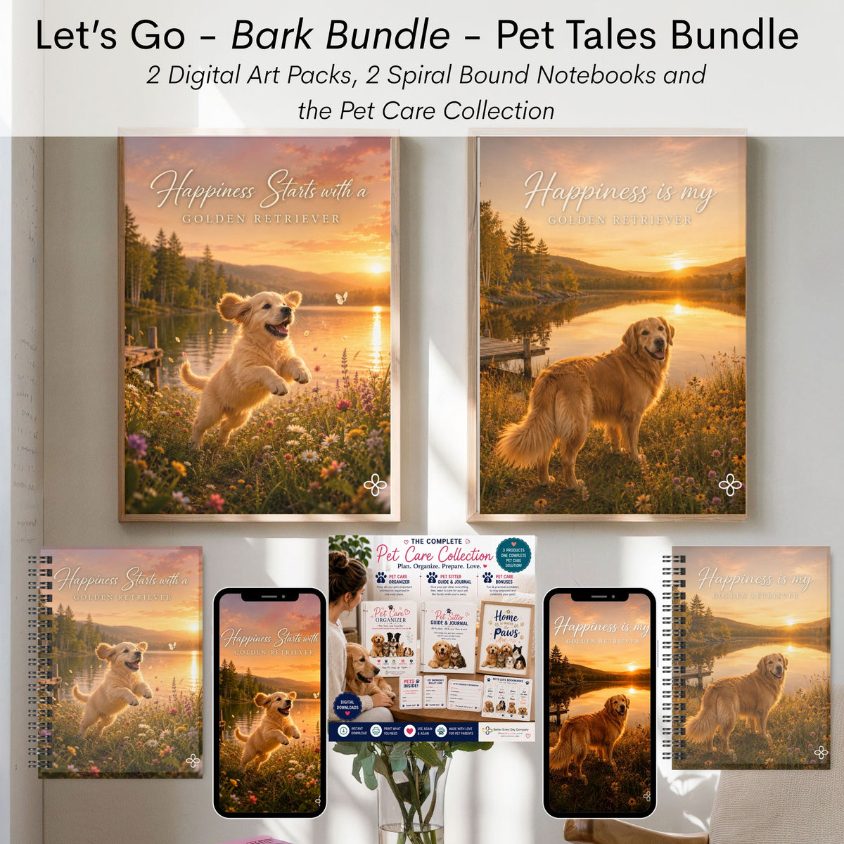 Golden Labrador Retriever - Bark Bundle - Let's Go Pet Tales Digital and Journal Bundle