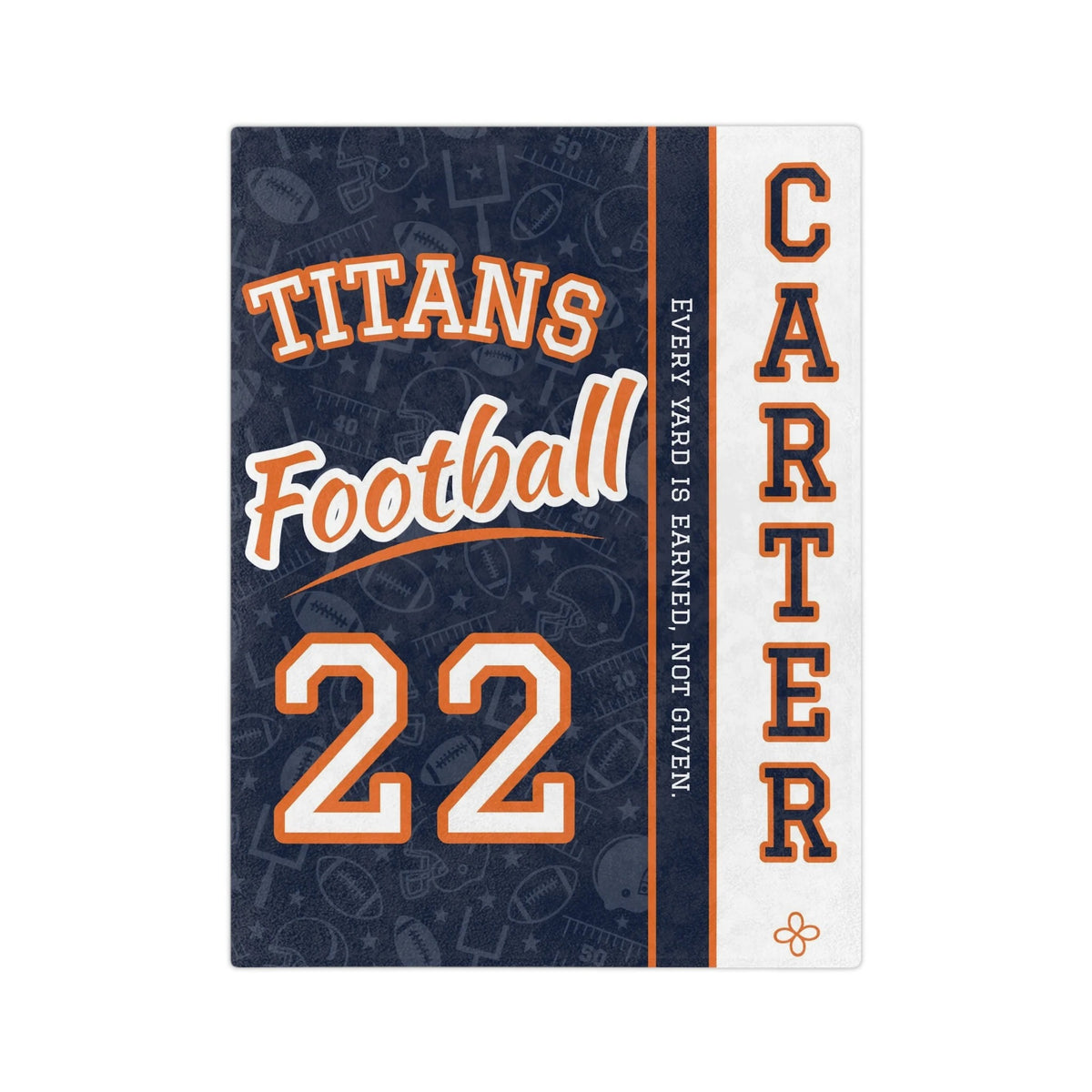 Personalized Football Blanket - Varsity Split Design | Custom Team Name, Number or Class Year & Player Name | Football Player, Senior Night Gift | Plush Throw