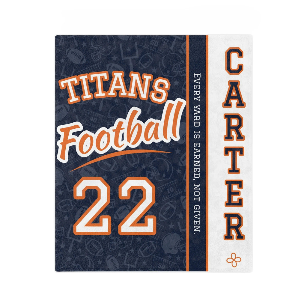 Personalized Football Blanket - Varsity Split Design | Custom Team Name, Number or Class Year & Player Name | Football Player, Senior Night Gift | Plush Throw