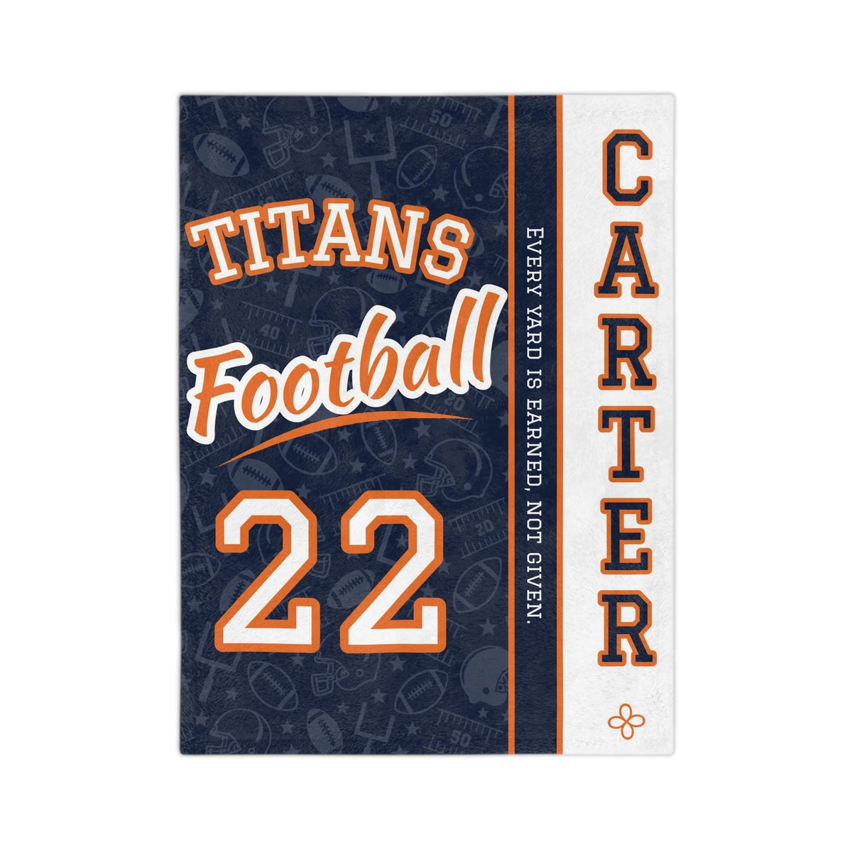 Personalized Football Blanket - Varsity Split Design | Custom Team Name, Number or Class Year & Player Name | Football Player, Senior Night Gift | Plush Throw