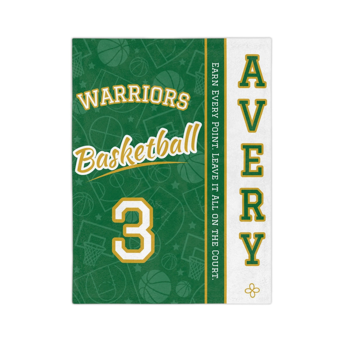 Personalized Basketball Blanket - Varsity Split Design | Custom Team Name, Number or Class Year & Player Name | Basketball Player, Senior Night Gift | Plush Throw
