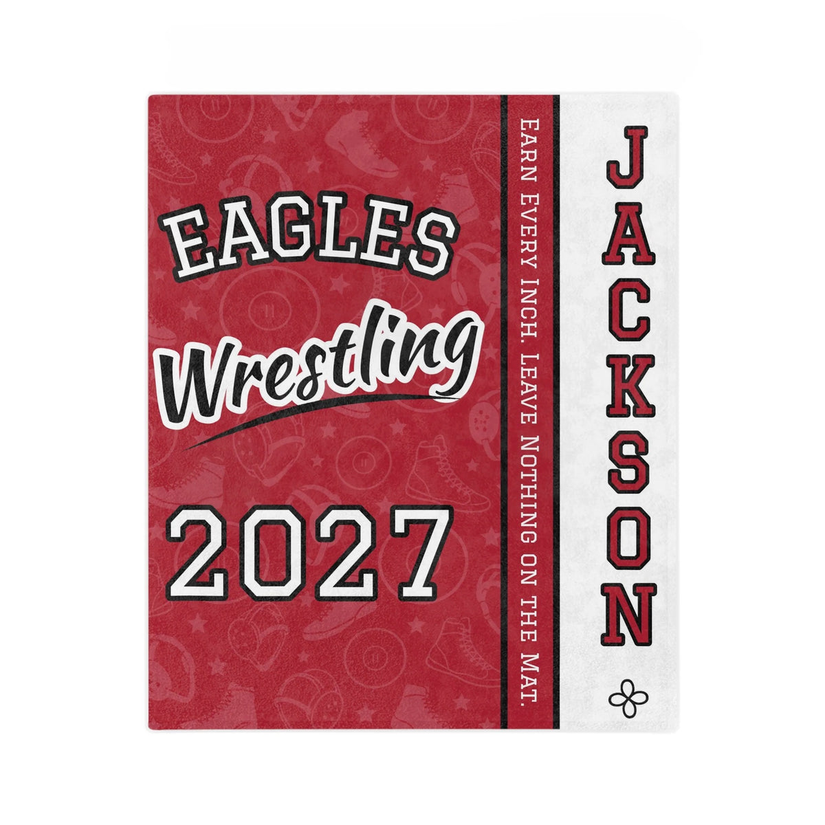 Personalized Wrestling Blanket - Varsity Split Design | Custom Team Name, Class Year or Number & Wrestler Name | Wrestler, Senior Night Gift | Plush Throw