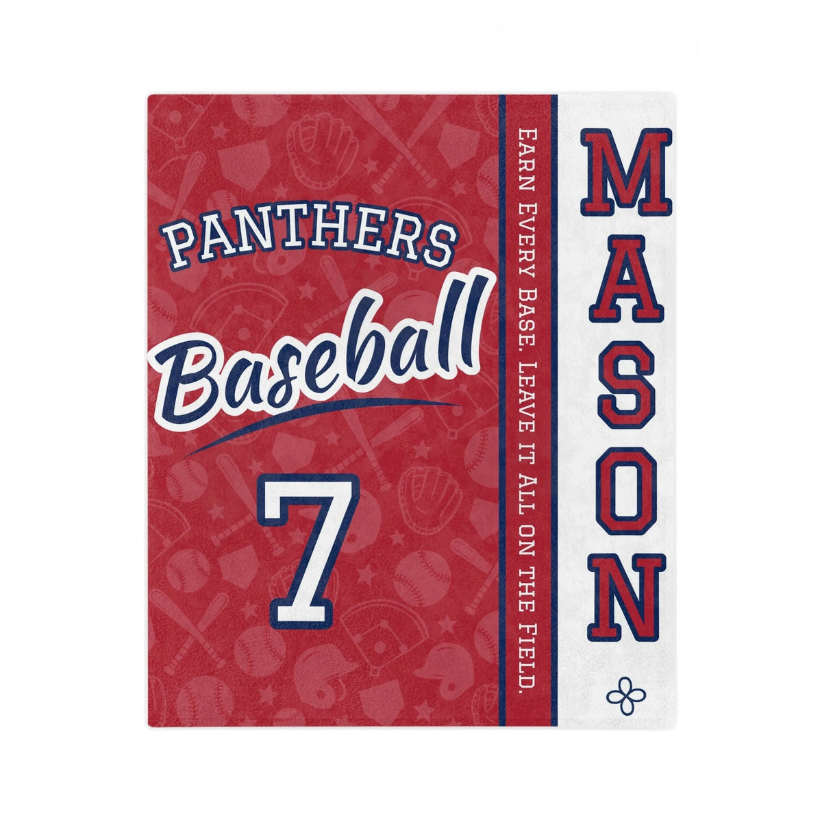Personalized Baseball Blanket - Varsity Split Design | Custom Team Name, Number or Class Year & Player Name | Baseball Player, Senior Night Gift | Plush Throw