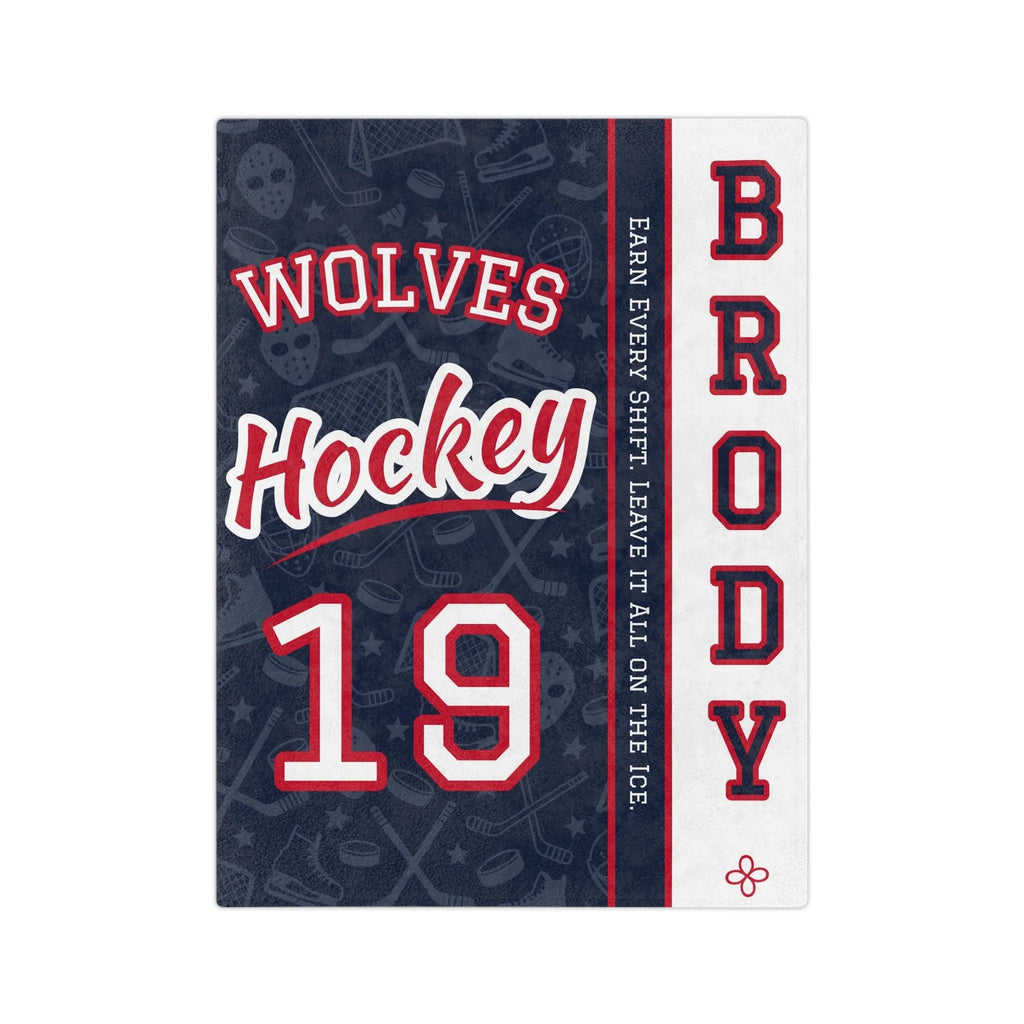 Personalized Hockey Blanket - Varsity Split Design | Custom Team Name, Number or Class Year & Player Name | Hockey Player, Senior Night Gift | Plush Throw