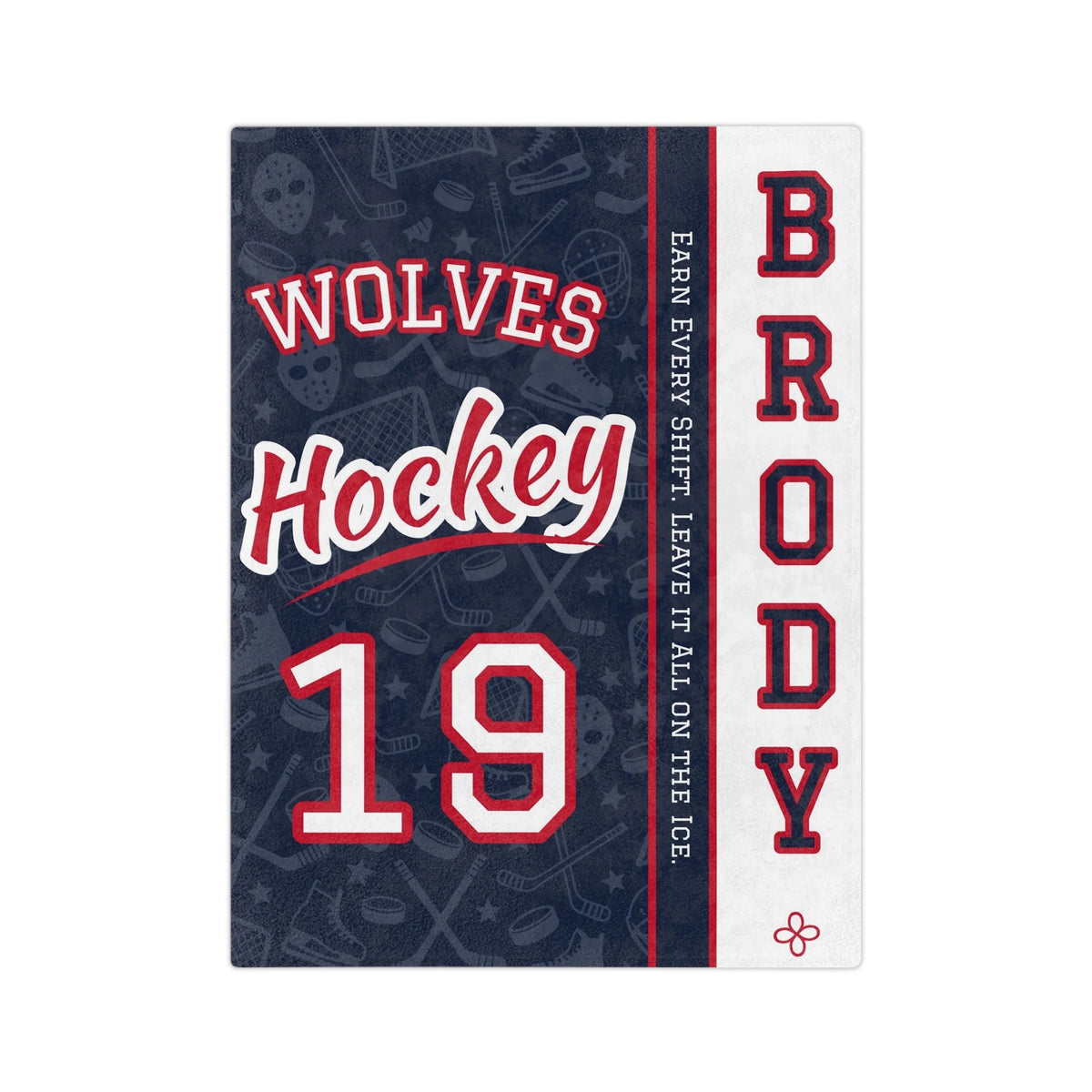 Personalized Hockey Blanket - Varsity Split Design | Custom Team Name, Number or Class Year & Player Name | Hockey Player, Senior Night Gift | Plush Throw