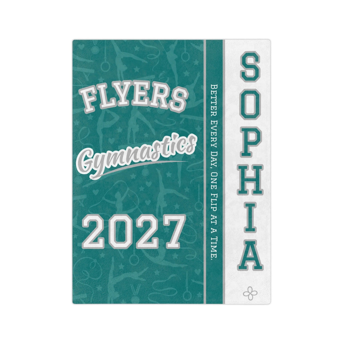 Personalized Gymnastics Blanket - Varsity Split Design | Custom Team Name, Class Year & Gymnast Name | Gymnast, Meet Gift | Plush Throw