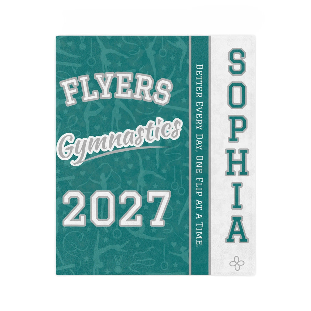 Personalized Gymnastics Blanket - Varsity Split Design | Custom Team Name, Class Year & Gymnast Name | Gymnast, Meet Gift | Plush Throw