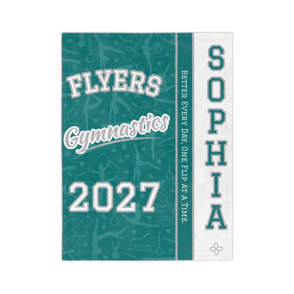 Personalized Gymnastics Blanket - Varsity Split Design | Custom Team Name, Class Year & Gymnast Name | Gymnast, Meet Gift | Plush Throw