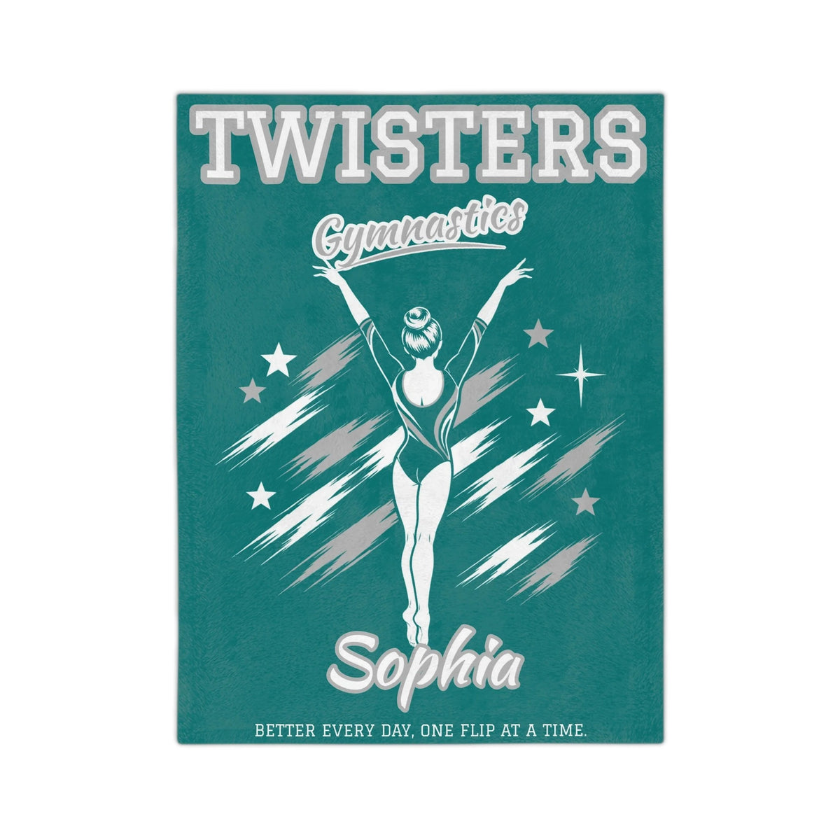 Personalized Gymnastics Blanket - Player Spotlight Design | Custom Team Name, Class Year & Gymnast Name | 2 Styles, Your Team Colors | Plush Throw