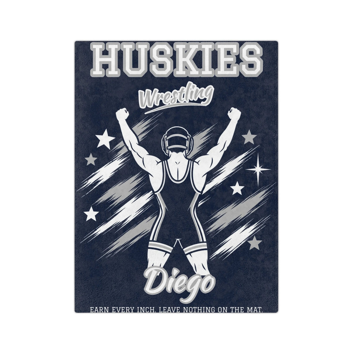 Personalized Wrestling Blanket - Player Spotlight Design | Custom Team Name, Class Year & Wrestler Name | 2 Styles, Your Team Colors | Plush Throw