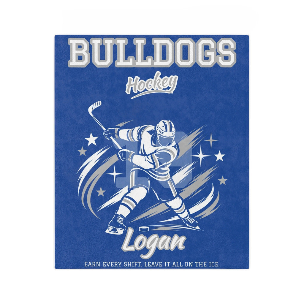 Personalized Hockey Blanket - Player Spotlight Design | Custom Team Name, Number & Player Name | 2 Styles, Your Team Colors | Plush Throw