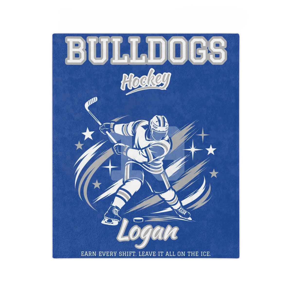 Personalized Hockey Blanket - Player Spotlight Design | Custom Team Name, Number & Player Name | 2 Styles, Your Team Colors | Plush Throw