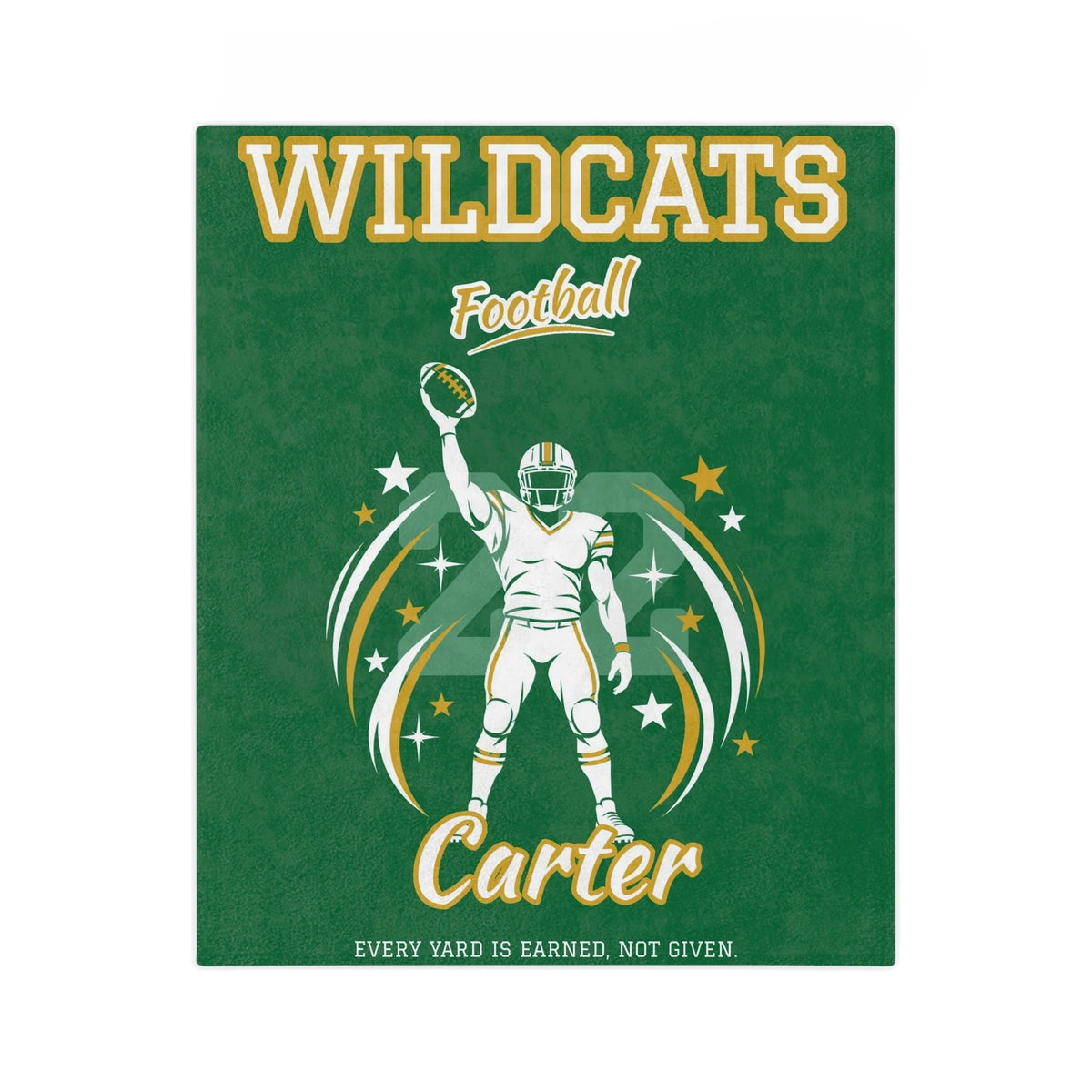 Personalized Football Blanket - Player Spotlight Design | Custom Team Name, Number & Player Name | 2 Styles, Your Team Colors | Plush Throw