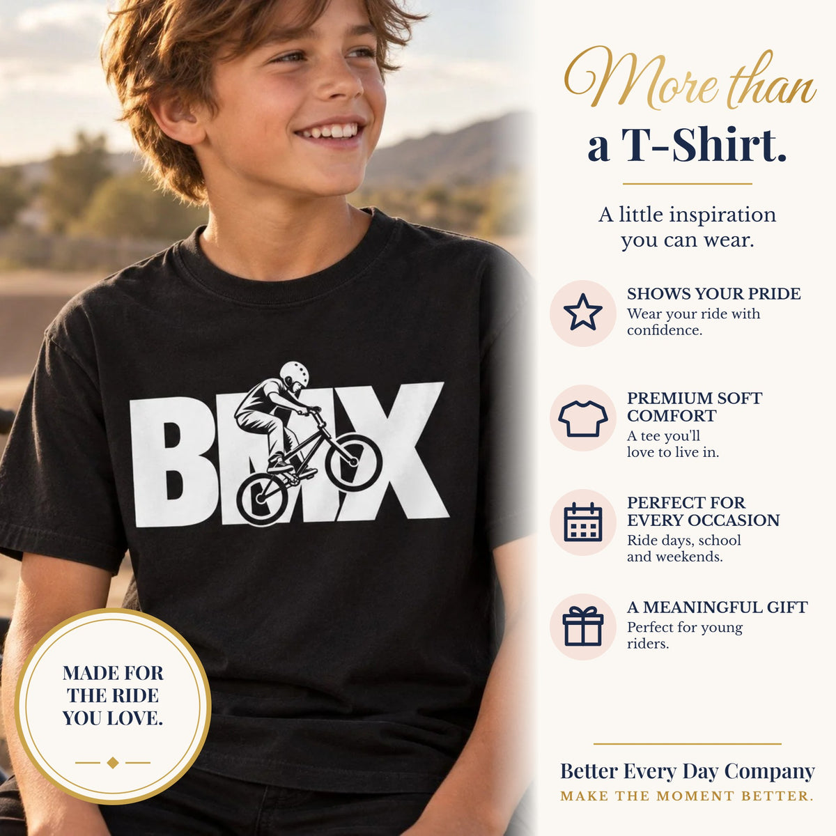 BED-SET-v1 banner | BMX Youth T-Shirt | BMX Rider Graphic | Kids Comfort Colors Youth Tee