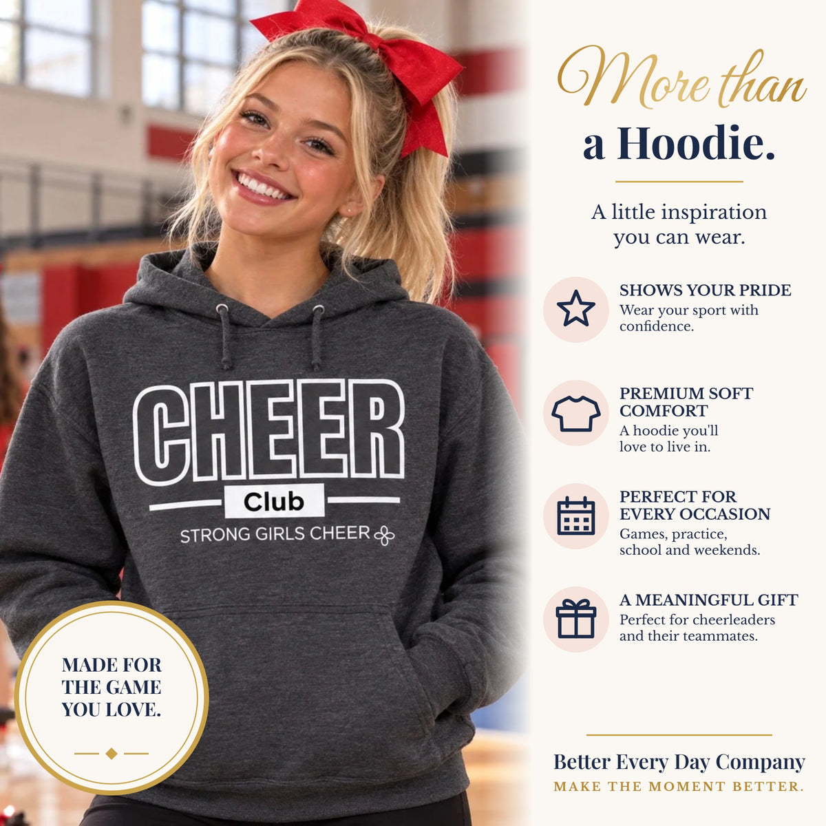 BED-SET-v1 banner | Cheer Club Hoodie | Strong Girls Cheer | Cheer Gildan Hoodie
