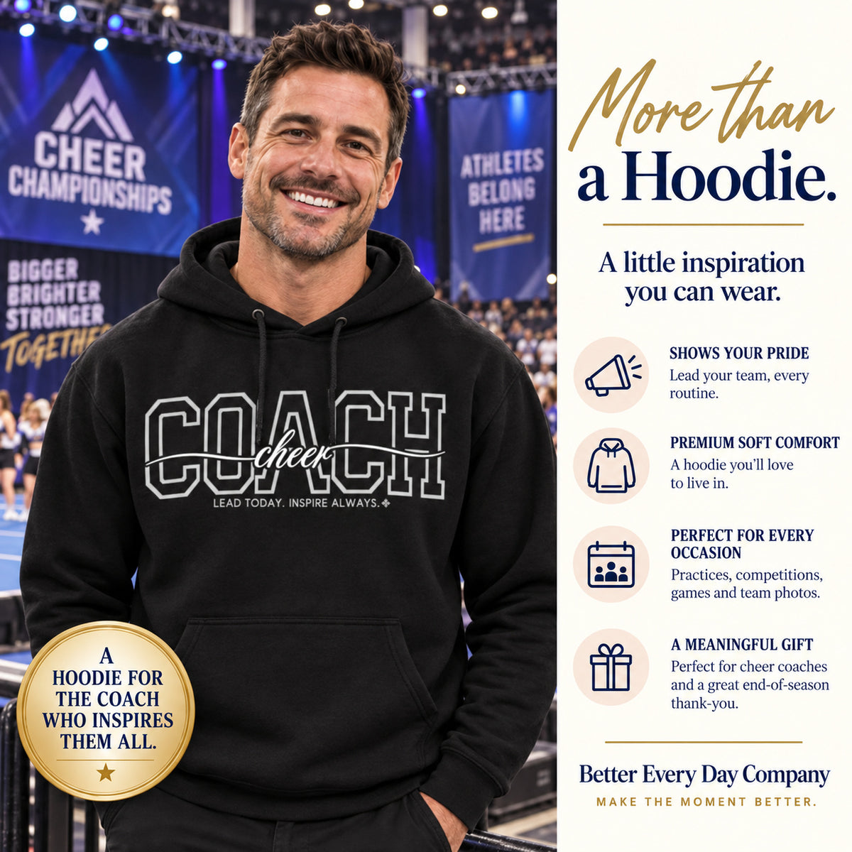Cheer Coach Hoodie - Proud Today. Proud Always.