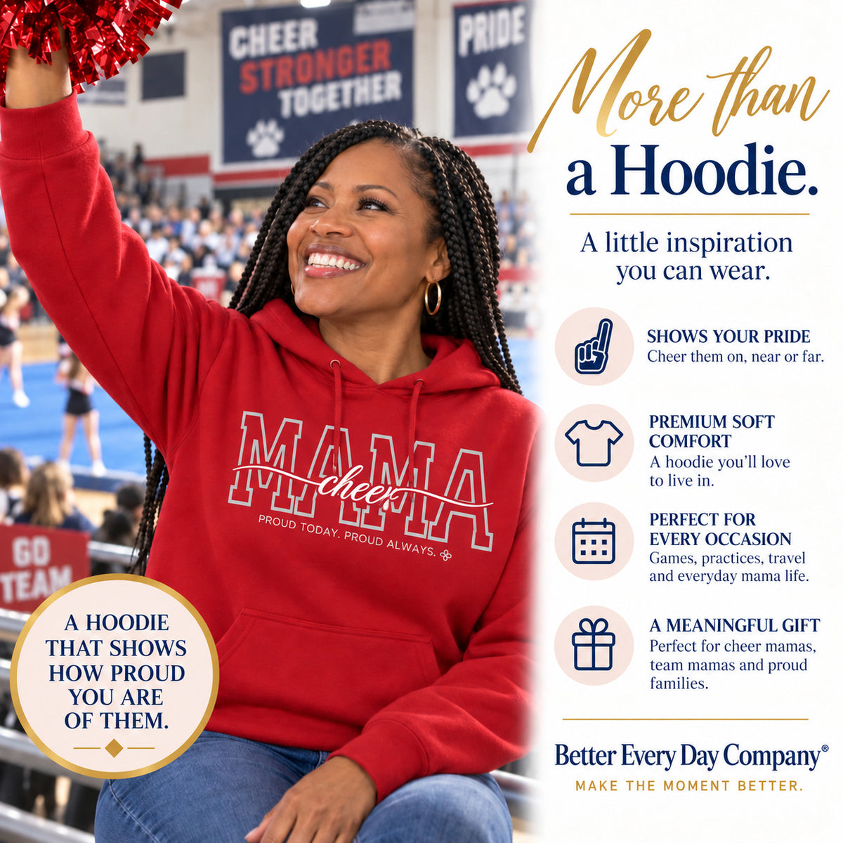 Cheer Mama Hoodie - Proud Today. Proud Always.