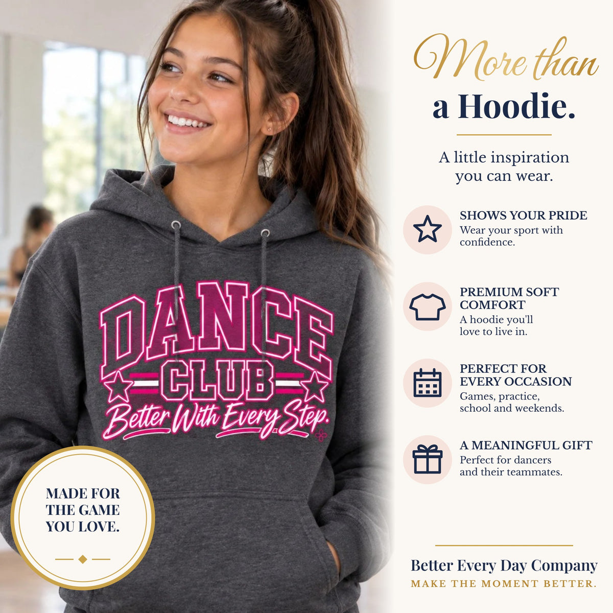BED-SET-v1 banner | Dance Club Hoodie | Better With Every Step | Dance Gildan Hoodie